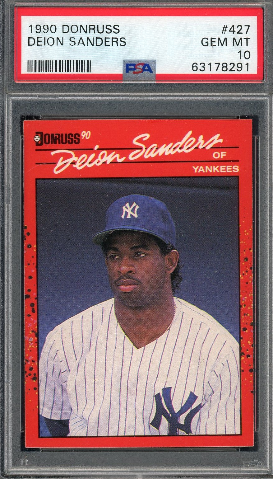 Deion Sanders 1989 Topps Traded Baseball Rookie Card RC #110T Graded P