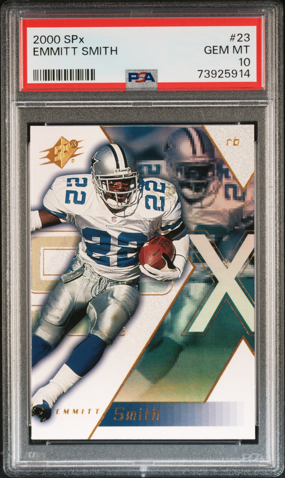 Emmitt Smith 2000 Upper Deck SPx Football Card #23 Graded PSA 10