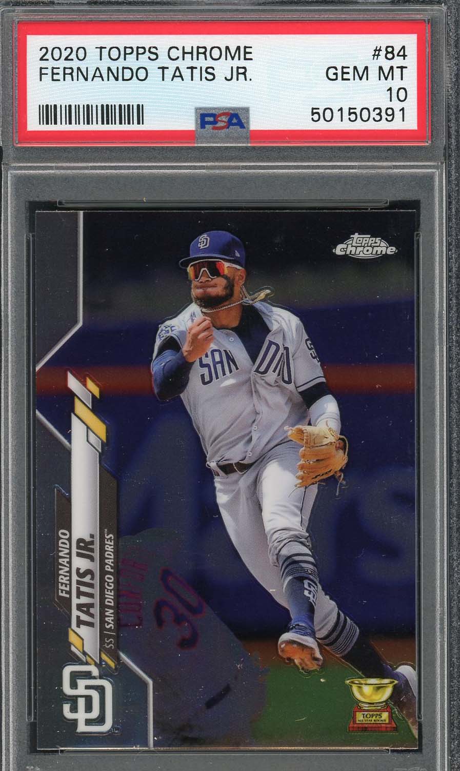 Fernando Tatis JR PSA 10 Gem Mint Rookie Card RC 2019 Topps Complete Set  #410