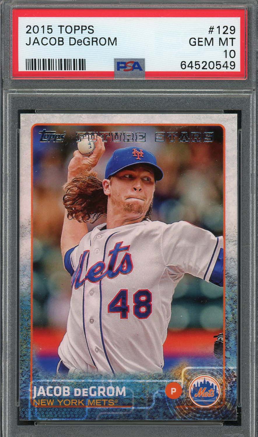 2018 TOPPS OPENING DAY BLUE FOIL #69 JACOB DeGROM POP 2 PSA 10