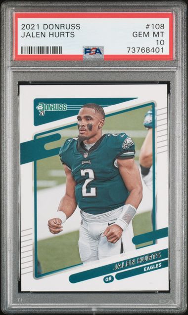  2020 Panini Absolute Rookie Force Relics Football #14 Jalen  Hurts Player Worn Jersey Rookie Card : Collectibles & Fine Art