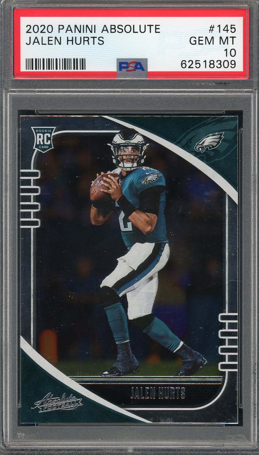 Jalen Hurts 2020 Panini Mosaic Football Rookie Card #222 Graded PSA 10