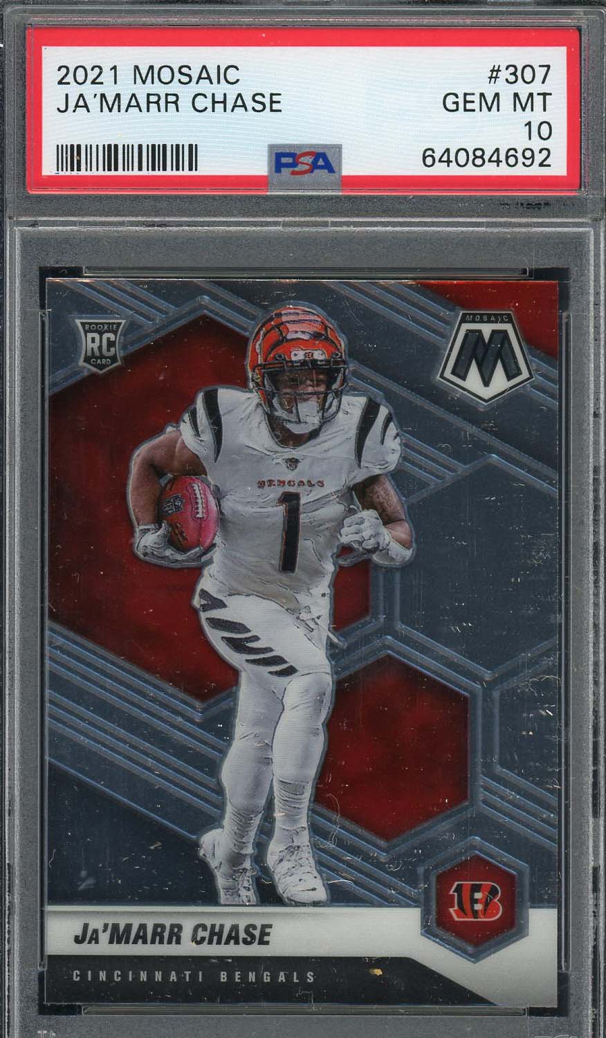 Graded 2021 Panini Mosaic Ja'Marr Chase #247 Rookie RC Football Card PSA 10  Gem Mint 