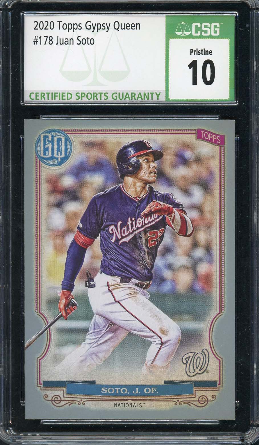 Juan Soto 2020 Topps Gypsy Queen Baseball Card #178 Graded CSG 9.5