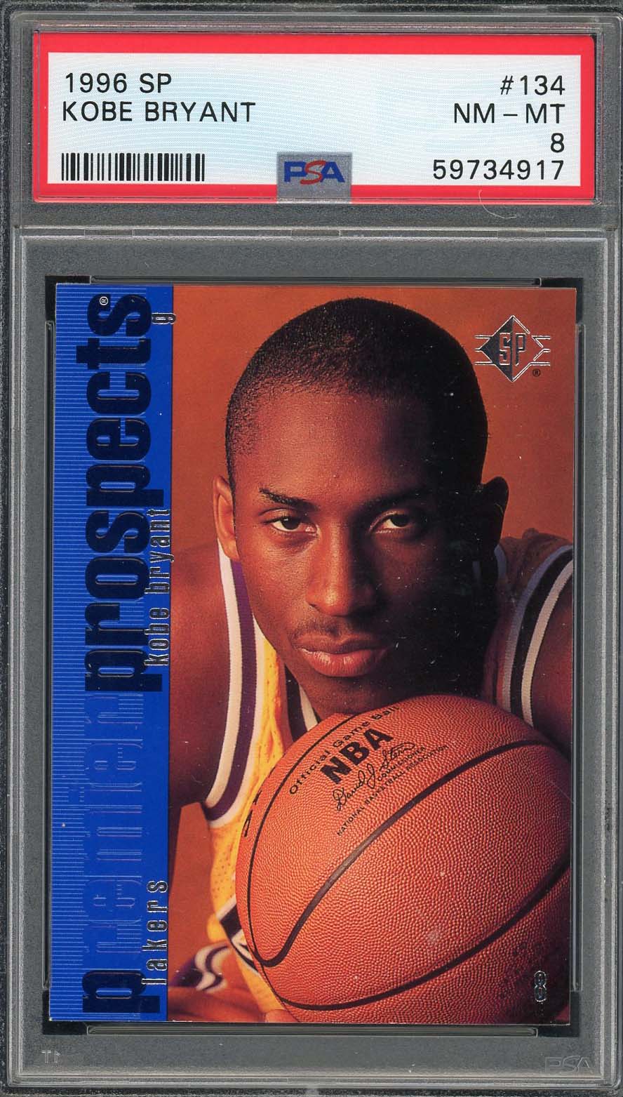 Kobe Bryant 1996 Topps Basketball Rookie Card RC #138 Graded PSA 8