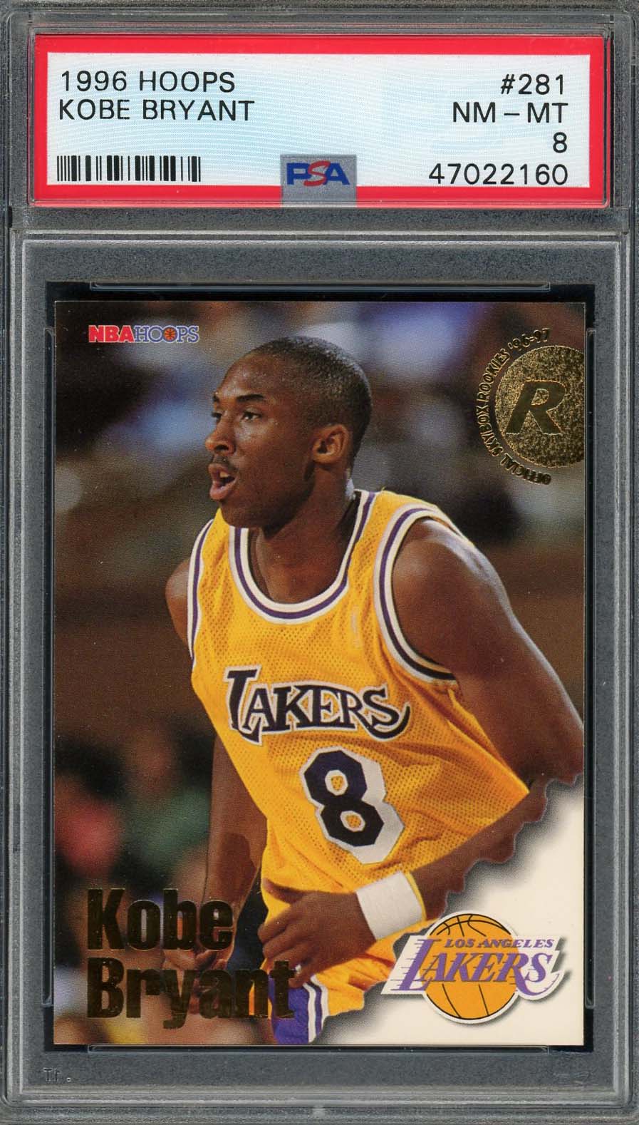 Kobe Bryant 1996 Topps Basketball Rookie Card RC #138 Graded PSA 8