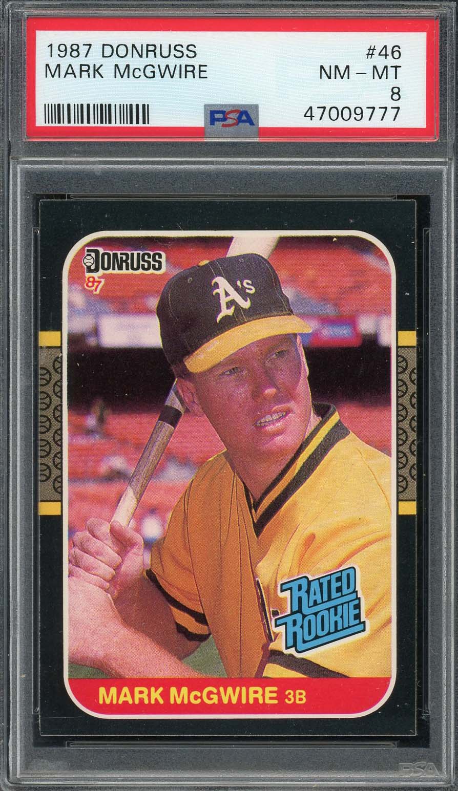 1987 Topps Mark McGwire Rookie Card RC #366 PSA 8 NM-MT Oakland