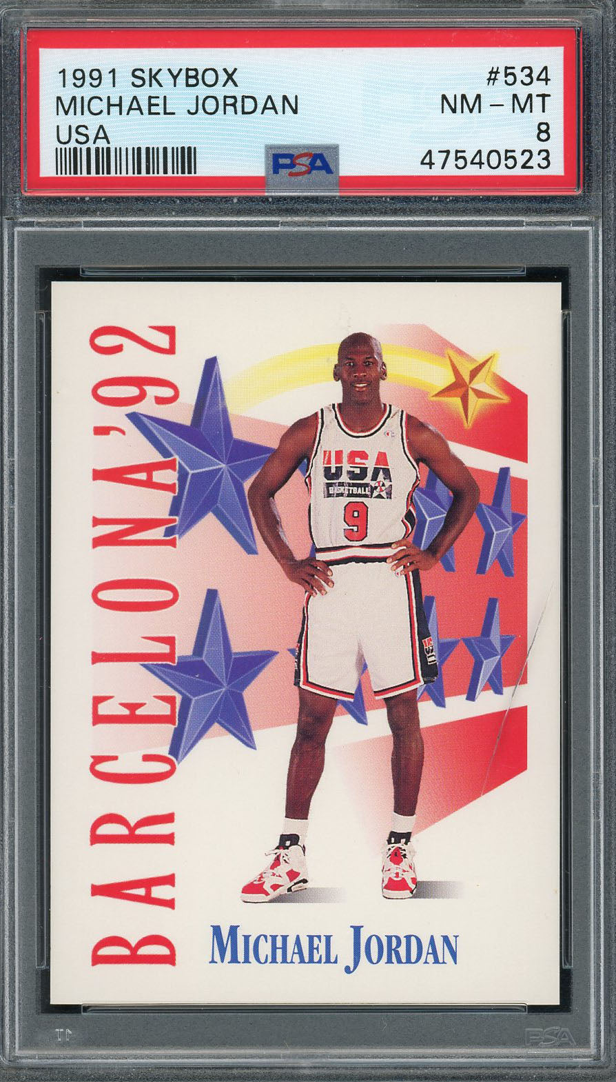 Michael Jordan Team Usa 1991 Skybox Basketball Card 534 Graded Psa 8