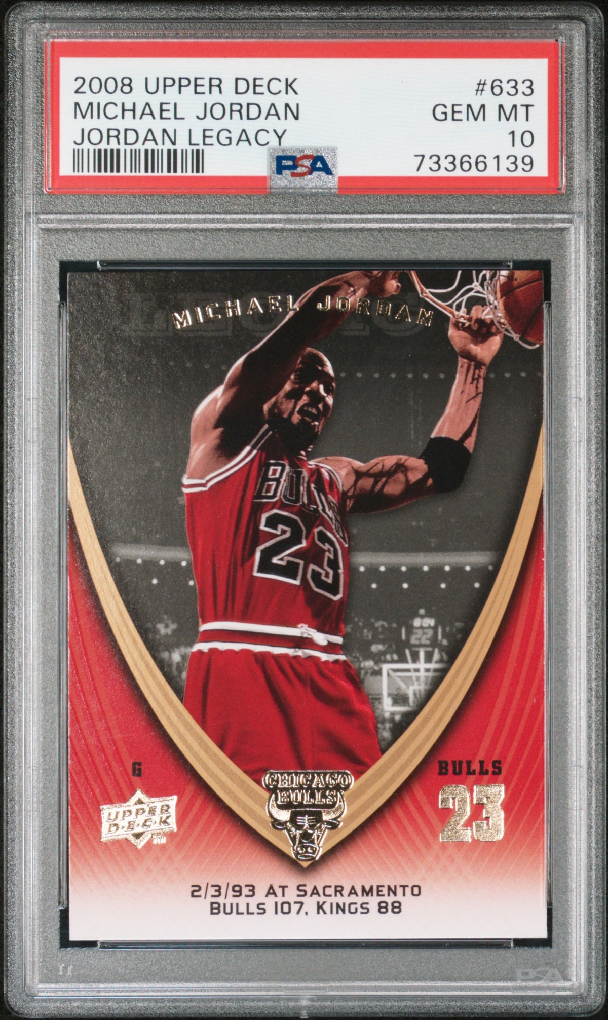 Michael Jordan 2008 Upper Deck Legacy Basketball Card #817 Graded PSA