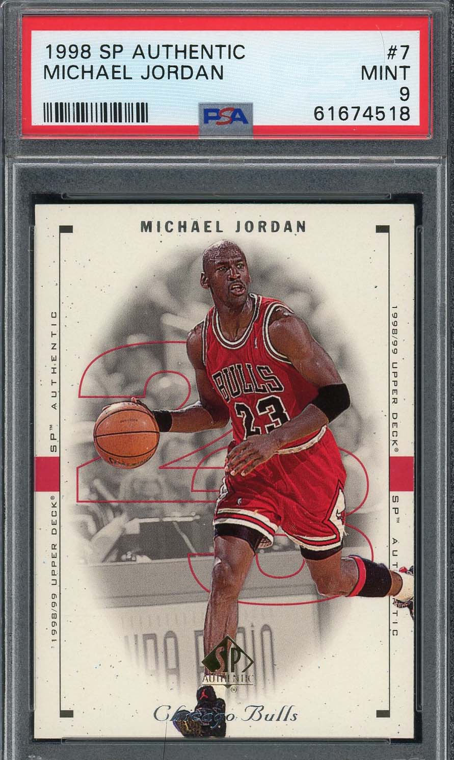 Michael Jordan 1998 Upper Deck SP Authentic Basketball Card #7 Graded