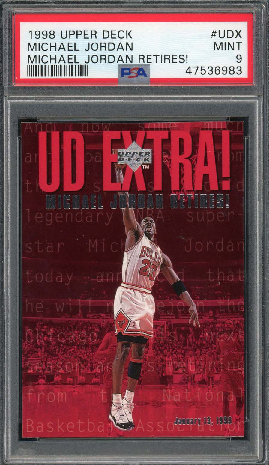 Michael Jordan 1998 Upper Deck Basketball Card Udx Graded Psa 9 Mint