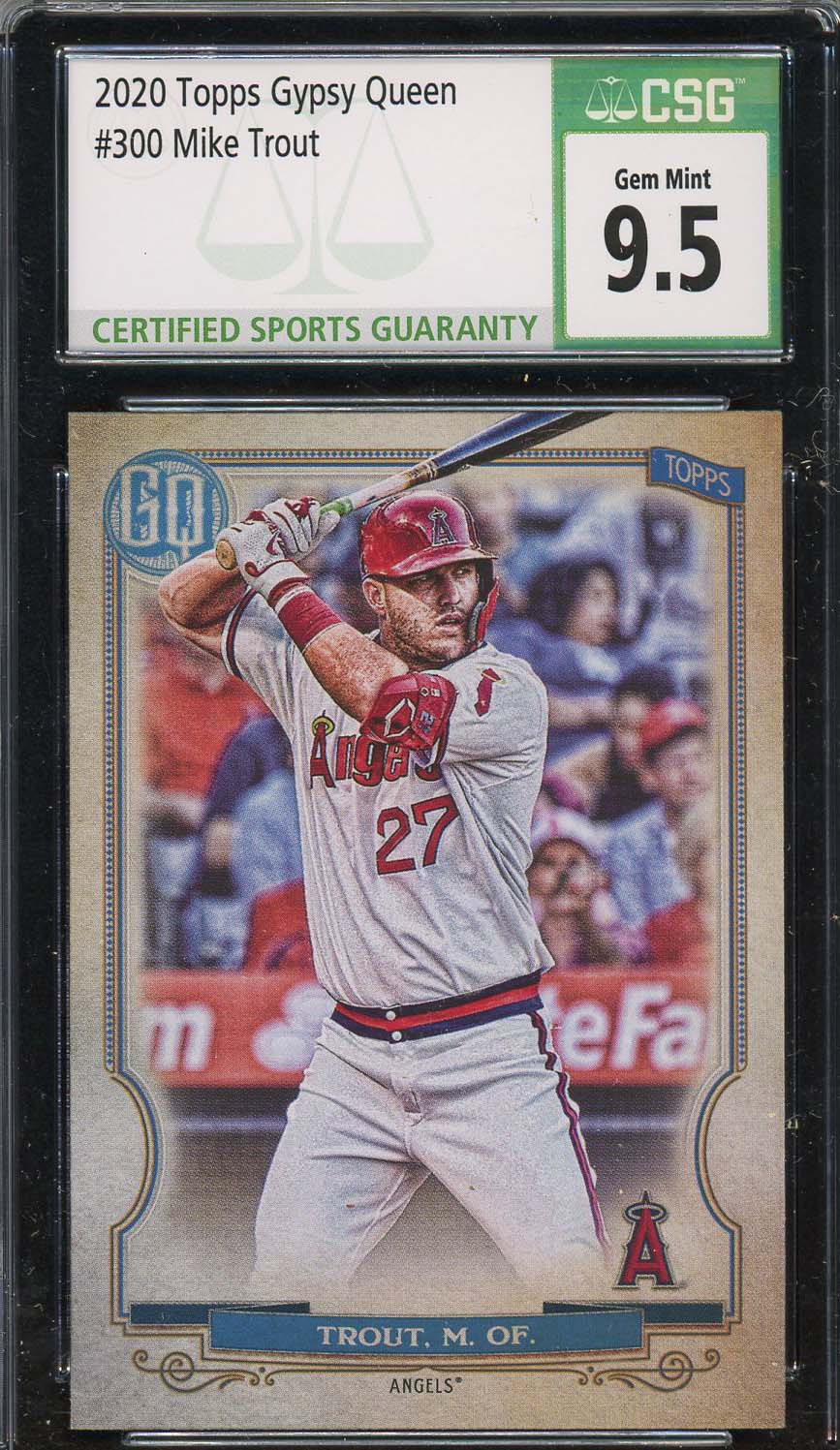 Mike Trout 2021 Topps Chrome Baseball Card #27 Graded CSG 8