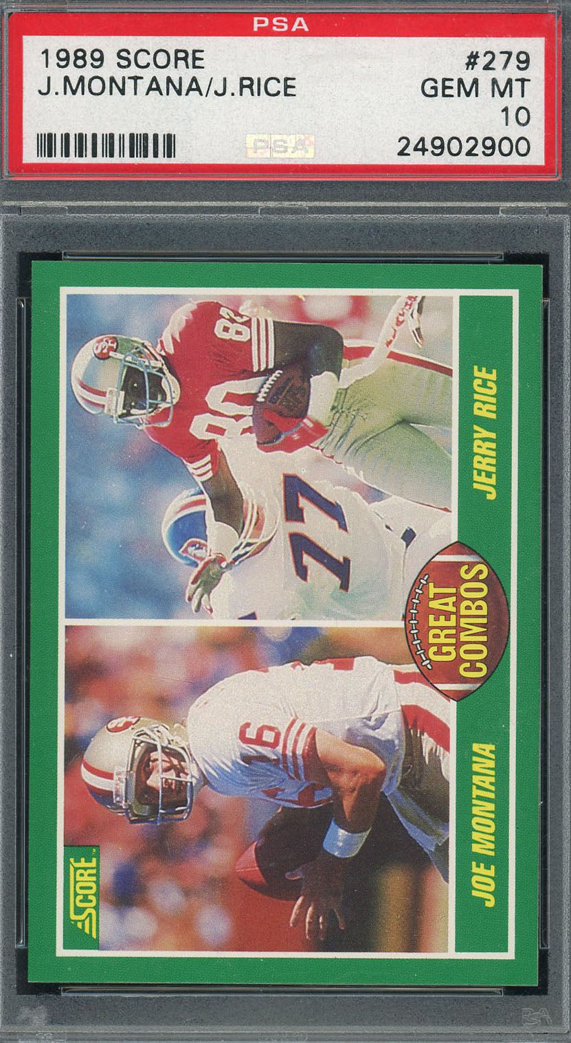 Joe Montana Jerry Rice 1989 Score Football Card #279 Graded PSA 9