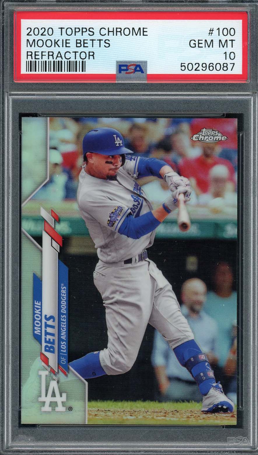 Mookie Betts 2021 Topps Chrome Baseball Card #100 Graded PSA 10