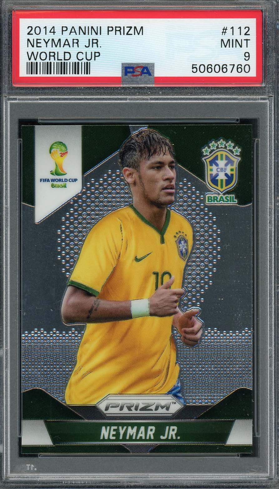 Neymar Jr 2014 Panini Prizm World Cup Card #112 PSA 9