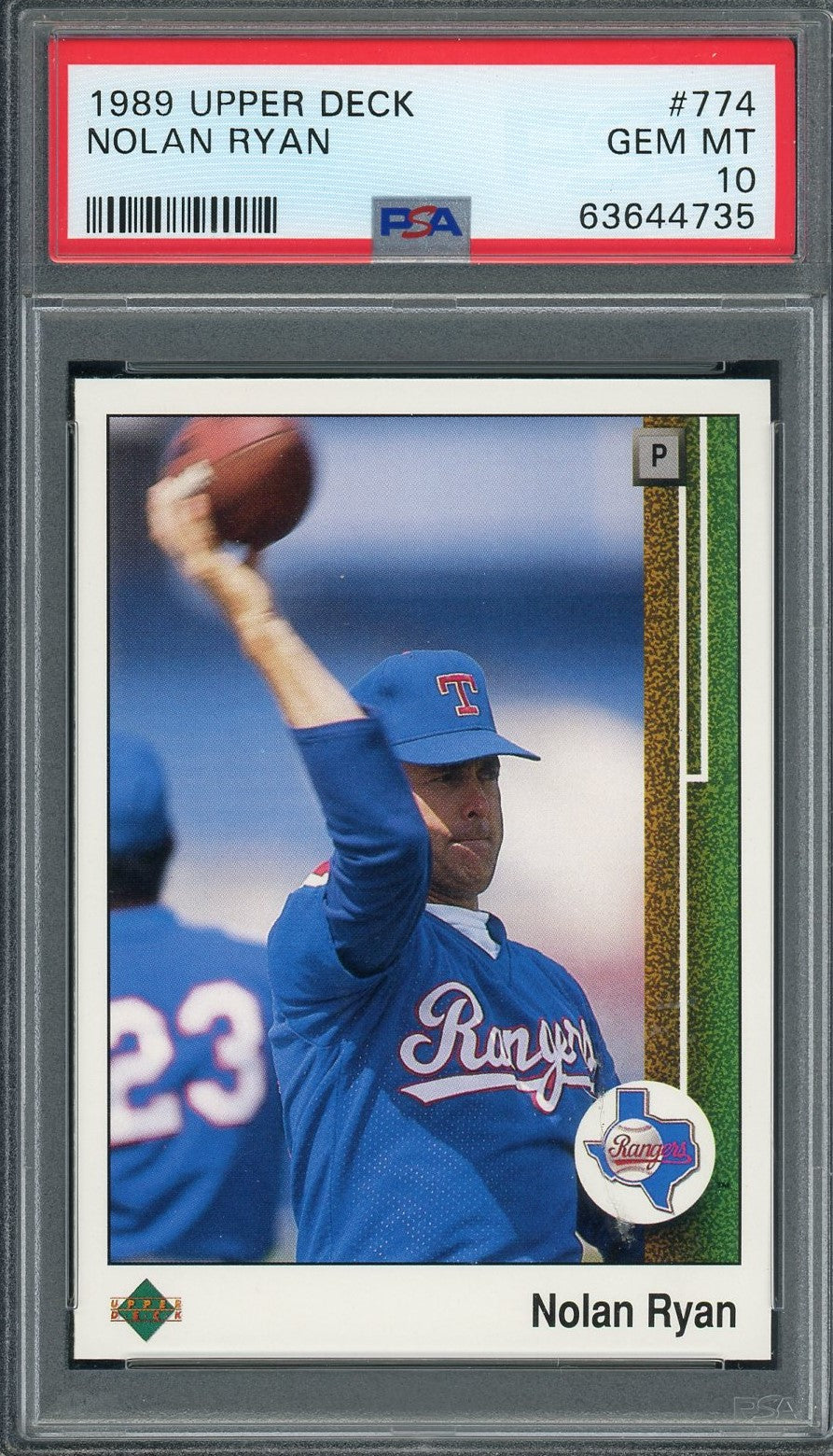 Nolan Ryan 1990 Upper Deck Baseball Card #544 Graded PSA 10