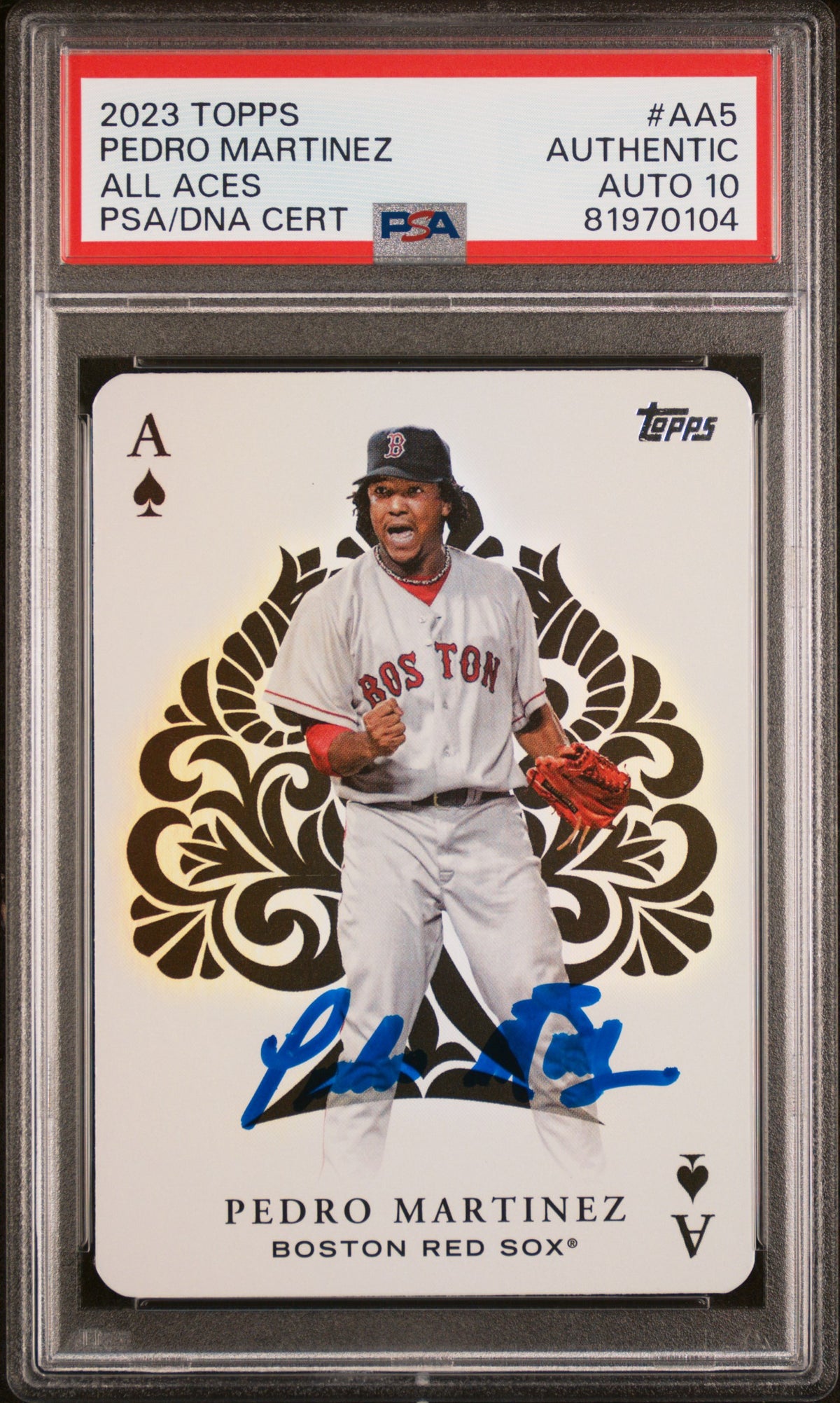 Pedro Martinez 2023 Topps All Aces Signed Card AA5 Auto Graded PSA 10