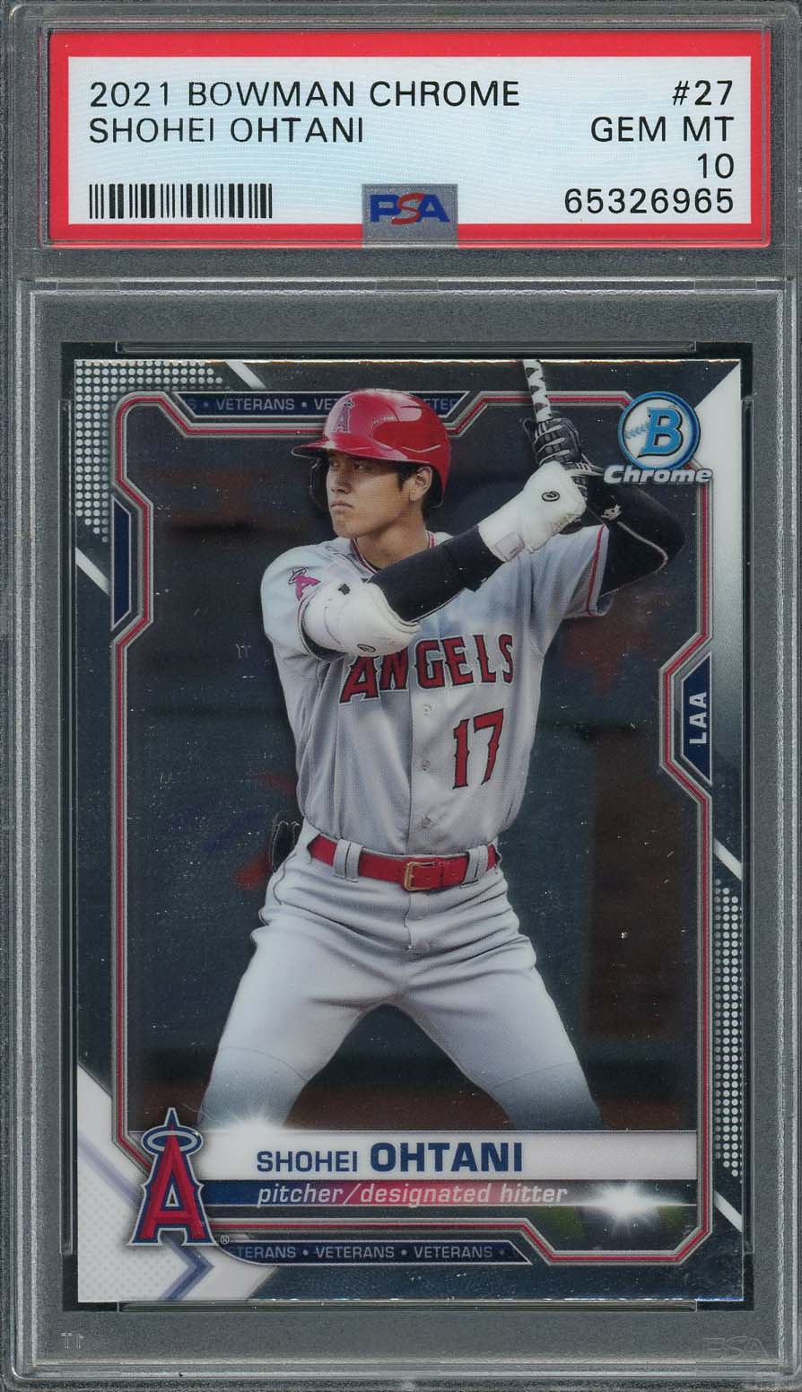 Shohei Ohtani 2019 Bowman Baseball Card #34 Graded PSA 10