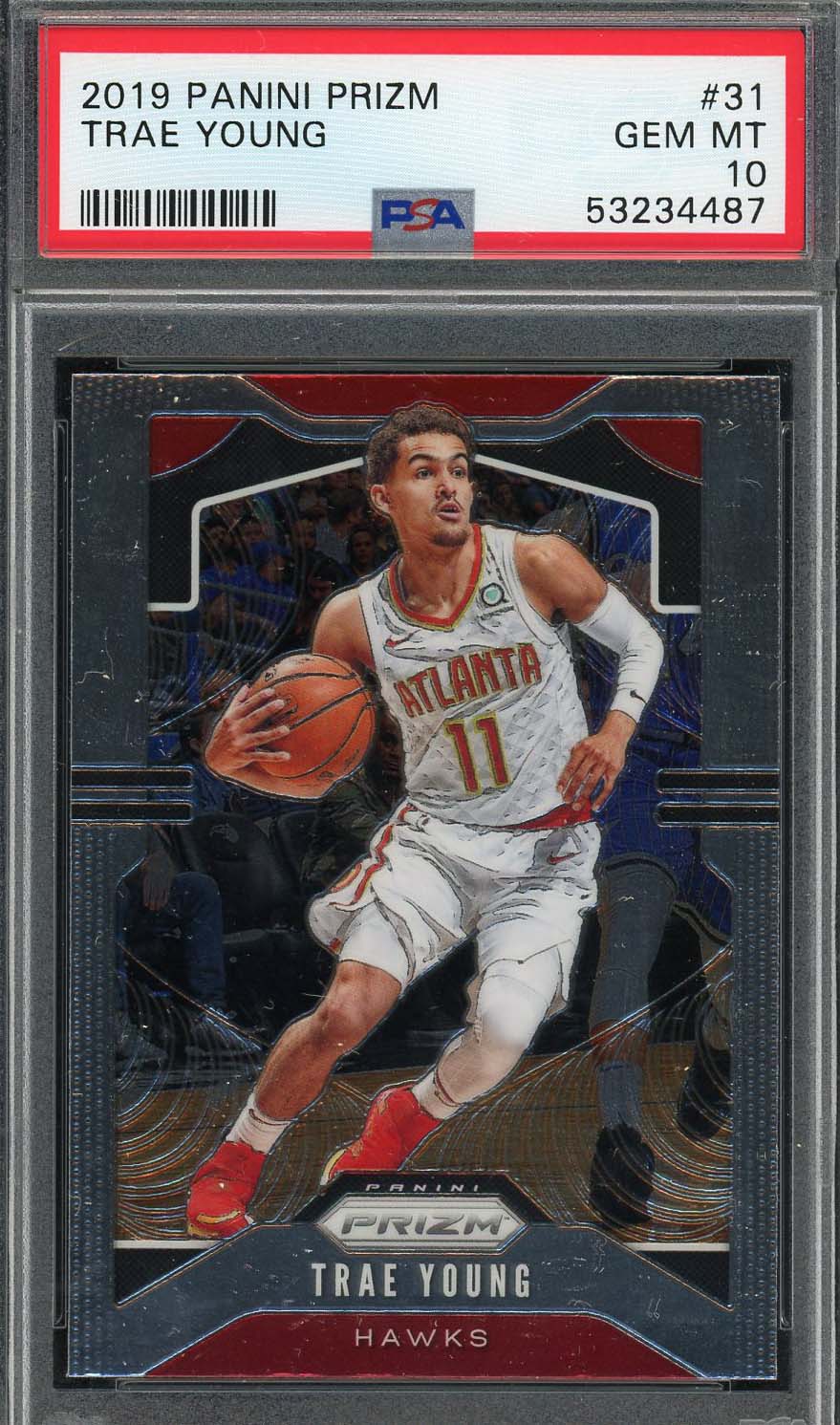 Trae Young 2018 Panini Hoops Basketball Rookie Card RC #250 Graded PSA