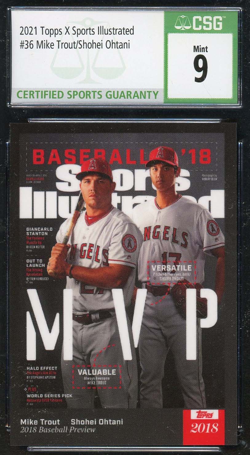 Mike Trout Shohei Ohtani 21 Topps X Sports Illustrated Card 36 Cs