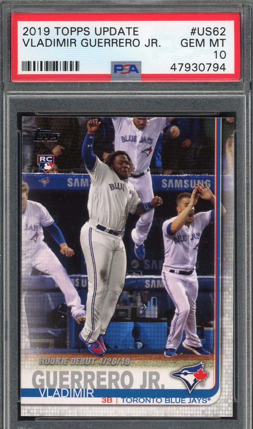 Vladimir Guerrero Jr 2019 Topps Update Baseball Rookie Card #US62 PSA