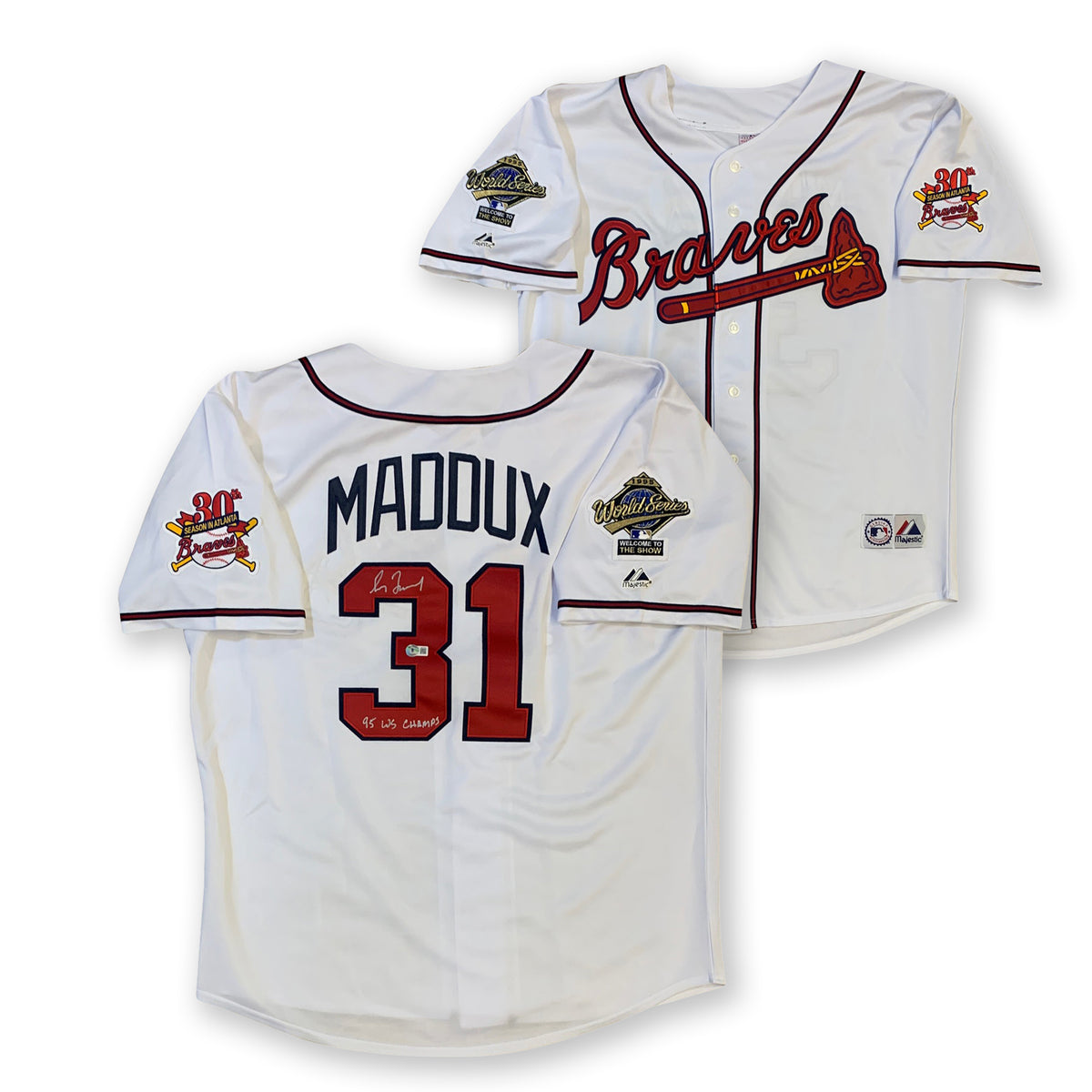 Greg Maddux Atlanta Braves Fanatics Authentic Autographed 1995 Mitchell &  Ness Authentic Jersey with 1995 WS