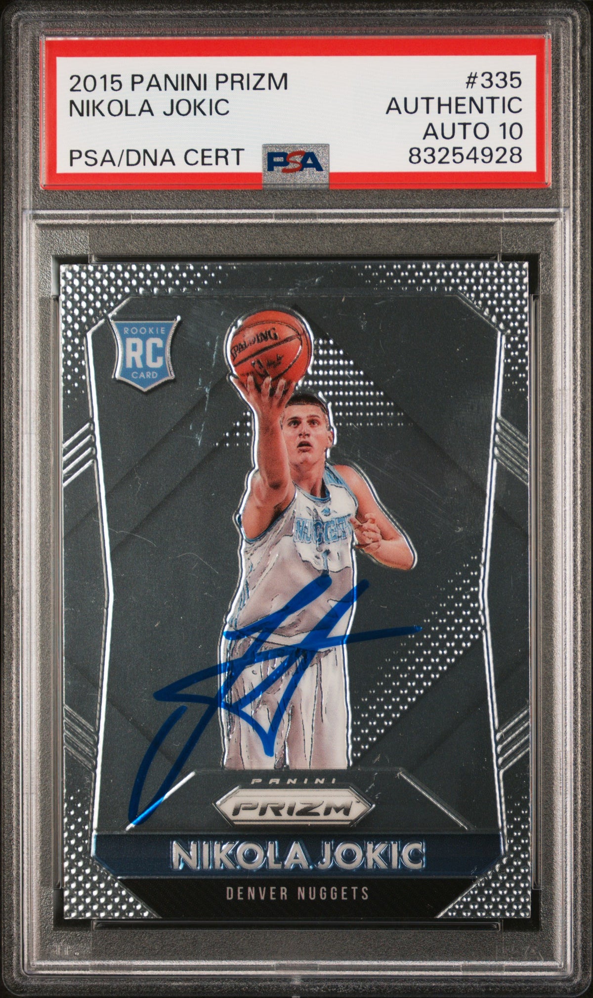 Nikola Jokic 2015 Panini Prizm Signed Basketball Rookie Card #335 Auto