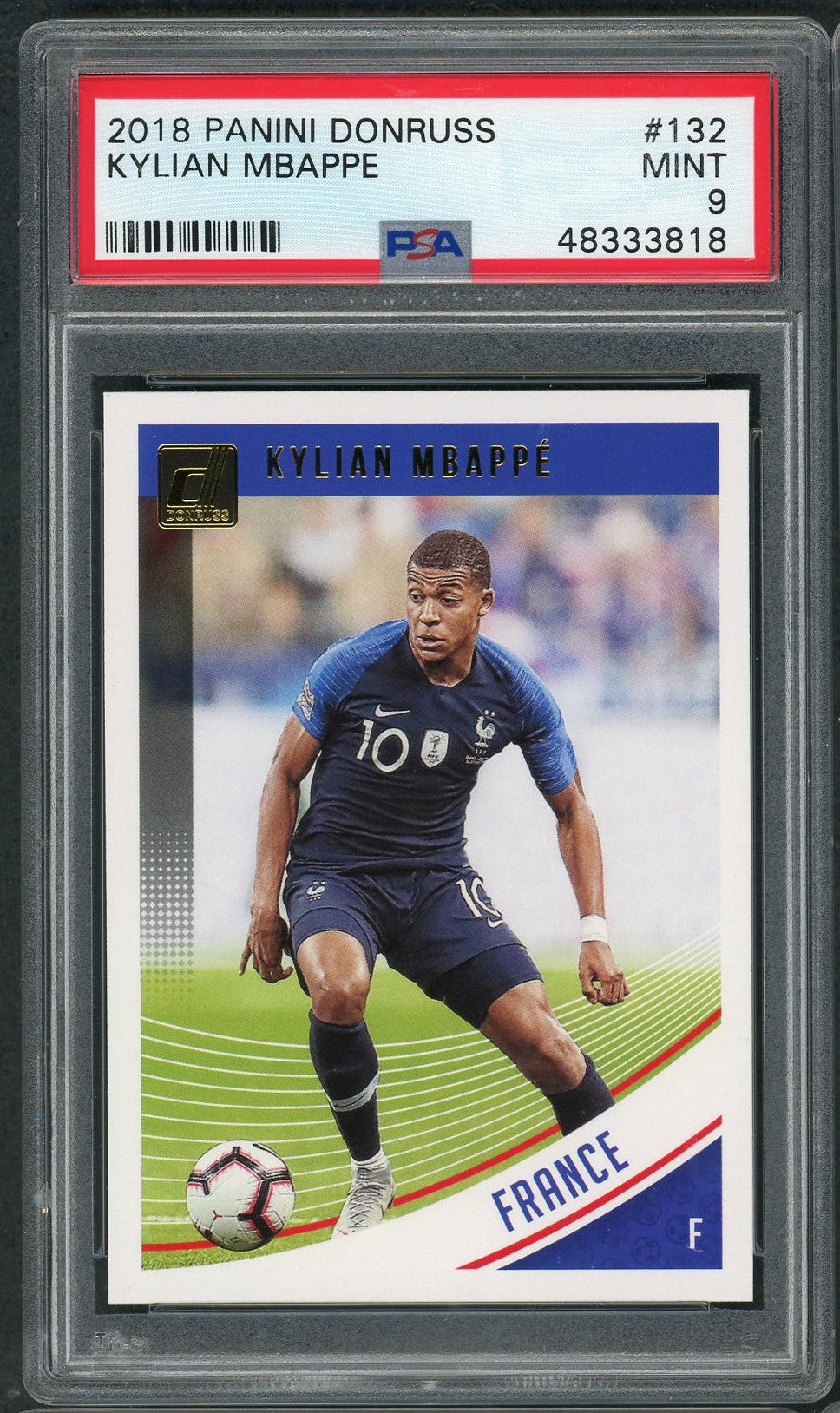 Kylian Mbappe 2018 Panini Donruss Optic Soccer Card #132 Graded PSA 9