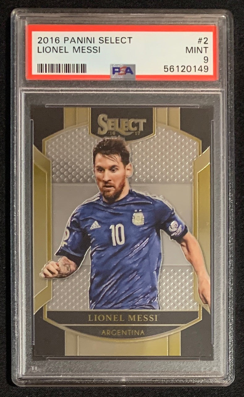 Lionel Messi 2017 Panini Select Soccer Card #76 Graded PSA 9