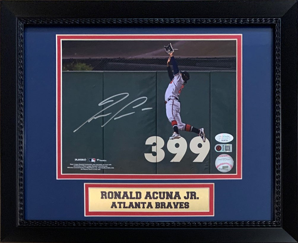 Framed Autographed/Signed Ronald Acuna Jr. Atlanta Braves 16x20