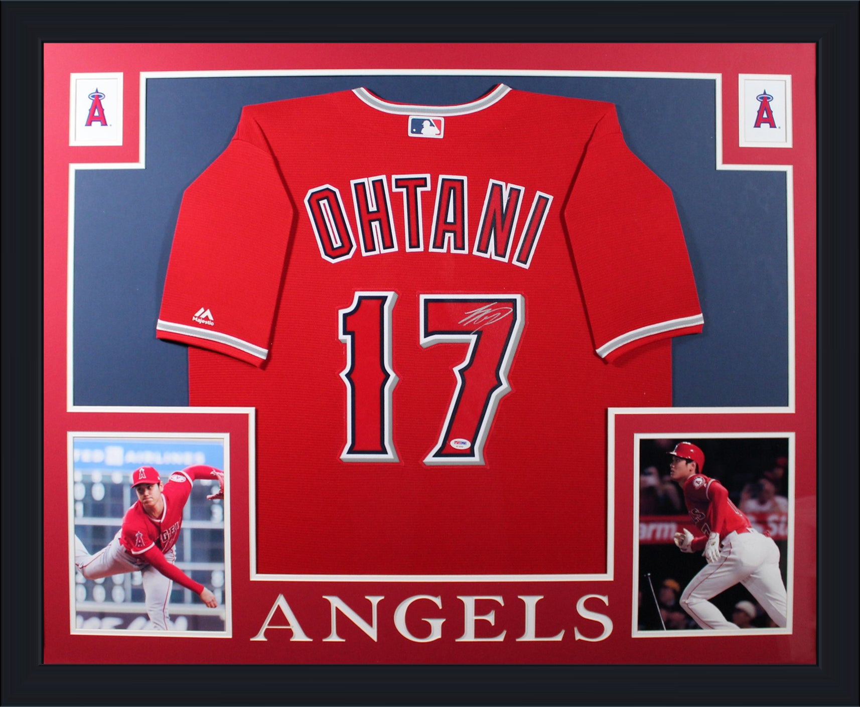 Angels Baseball Jersey Framed PSA DNA COA