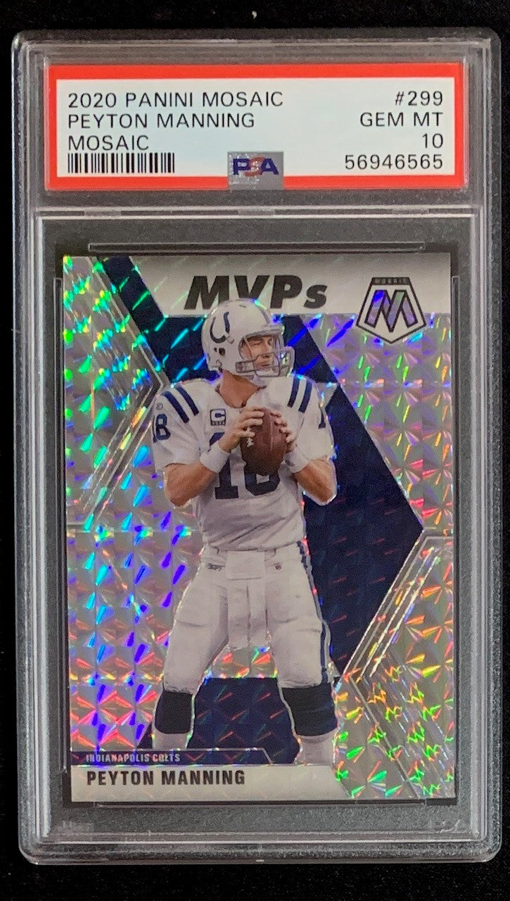 Tom Brady 2020 Panini Mosaic Men of Mastery Silver Prizm Card #MM1 PSA