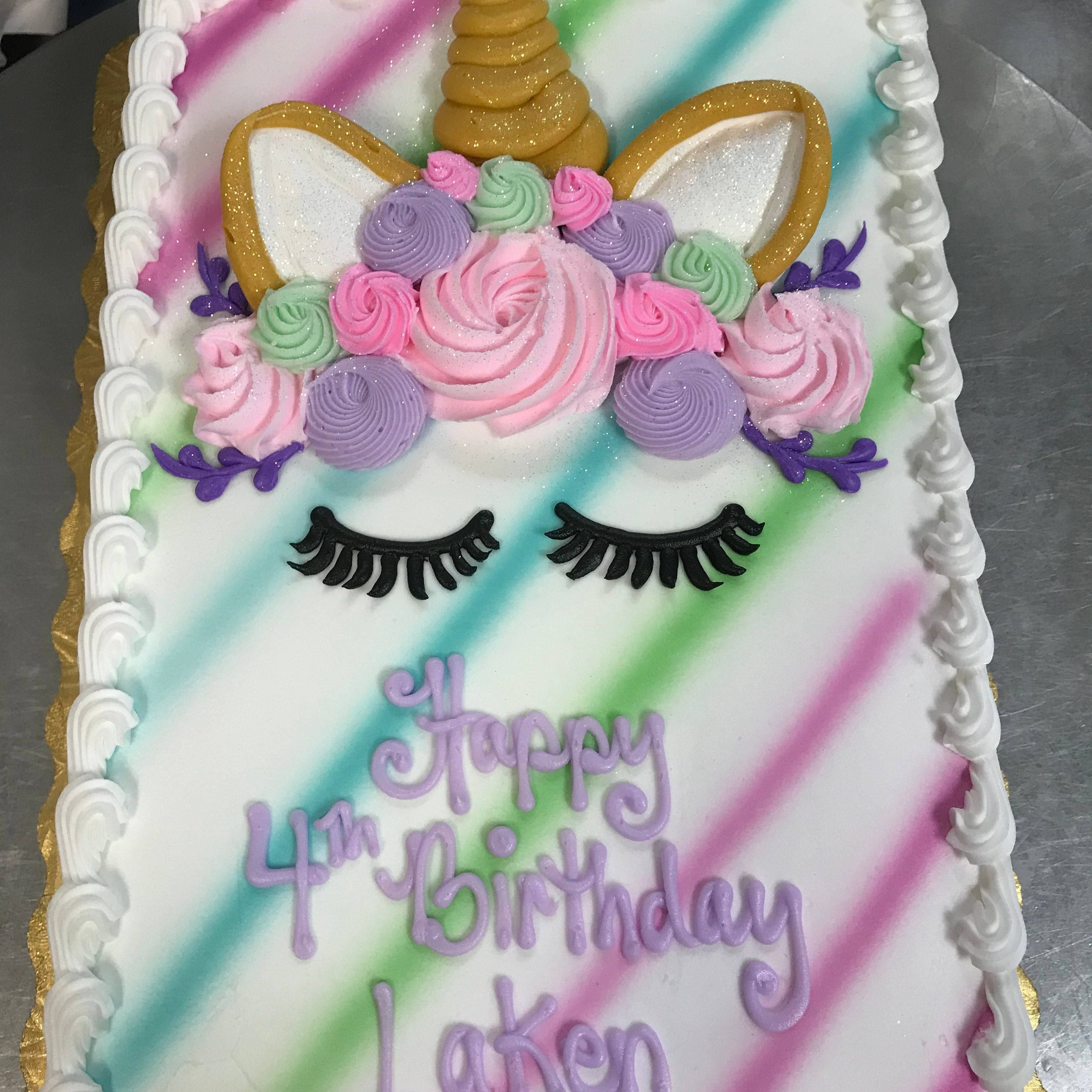 Glam Unicorn Sheet Cake - Dorothy Ann Bakery & Cafe