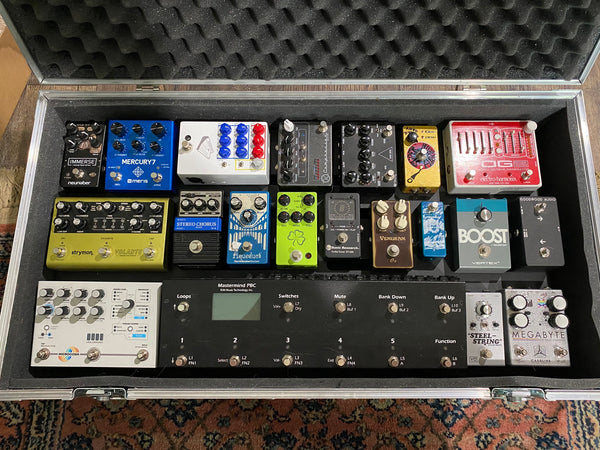 Packed pedal board