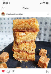 Salted caramel blondies by @glutenfreefridge