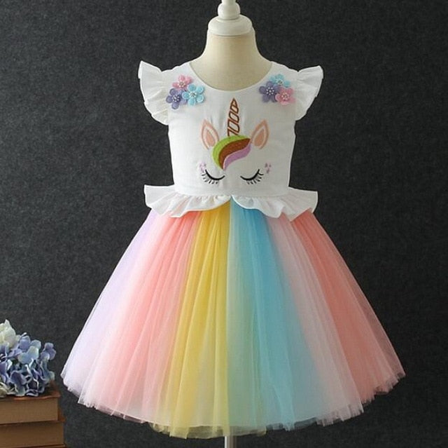 girls rainbow dress uk