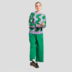 Swirl Lilac-Green Sweater - Tuff Puff