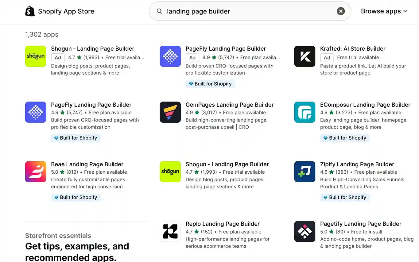 landing page builders