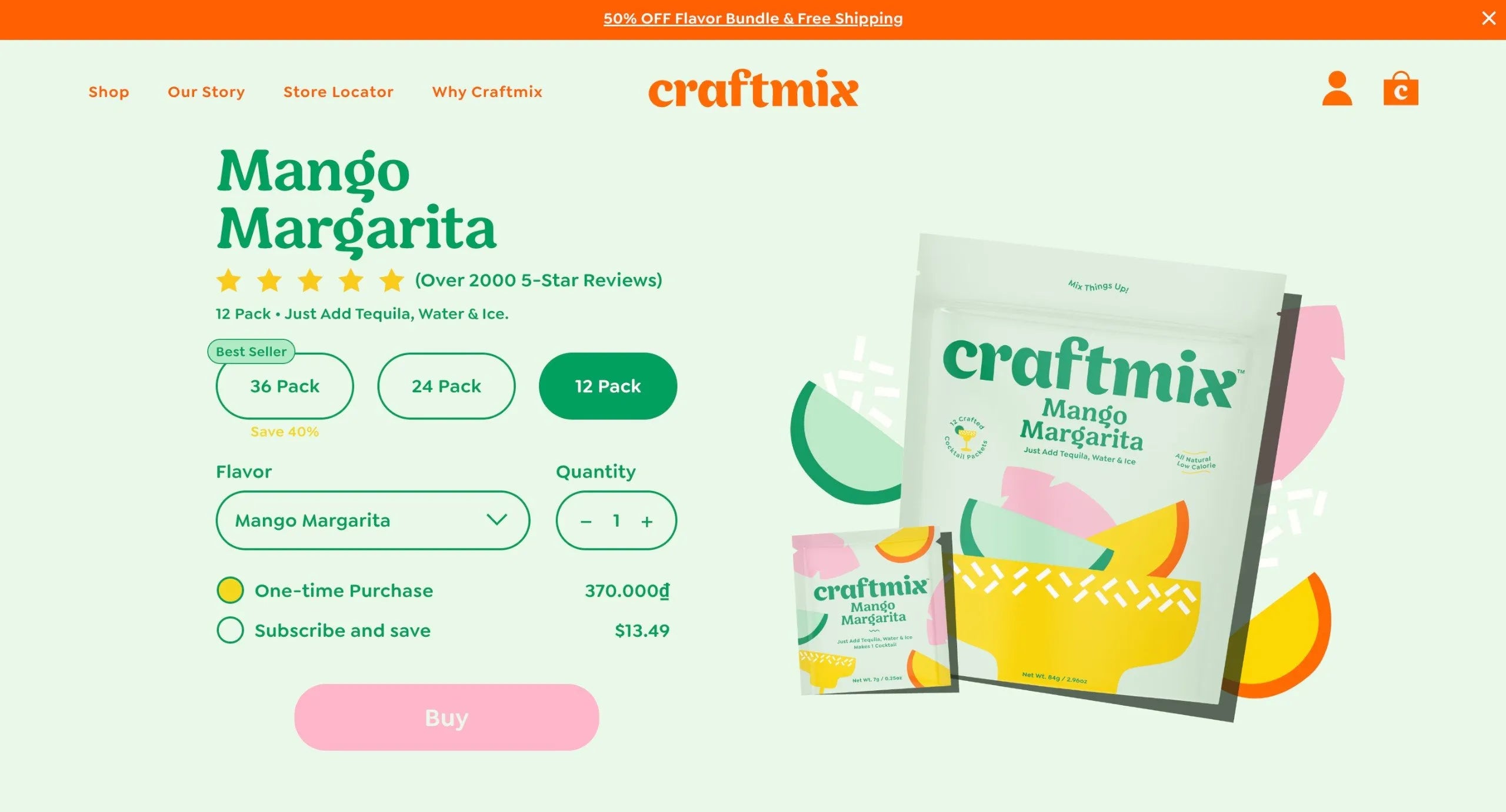 Craftmix’s minimum order thresholds on Shopify
