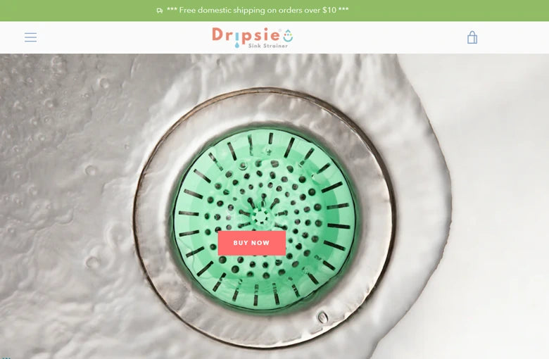 A screenshot of Dripsie homepage