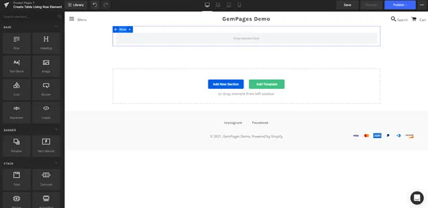 Create page with GemPages
