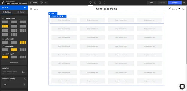 Create comparison tables by GemPages editor