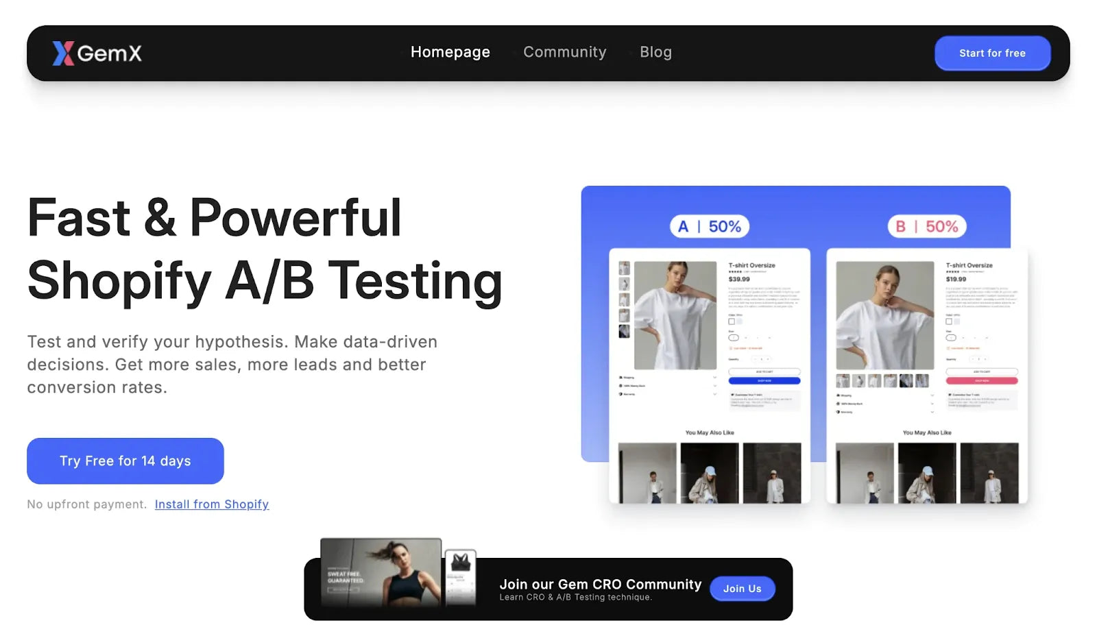 use gempages for a/b testing