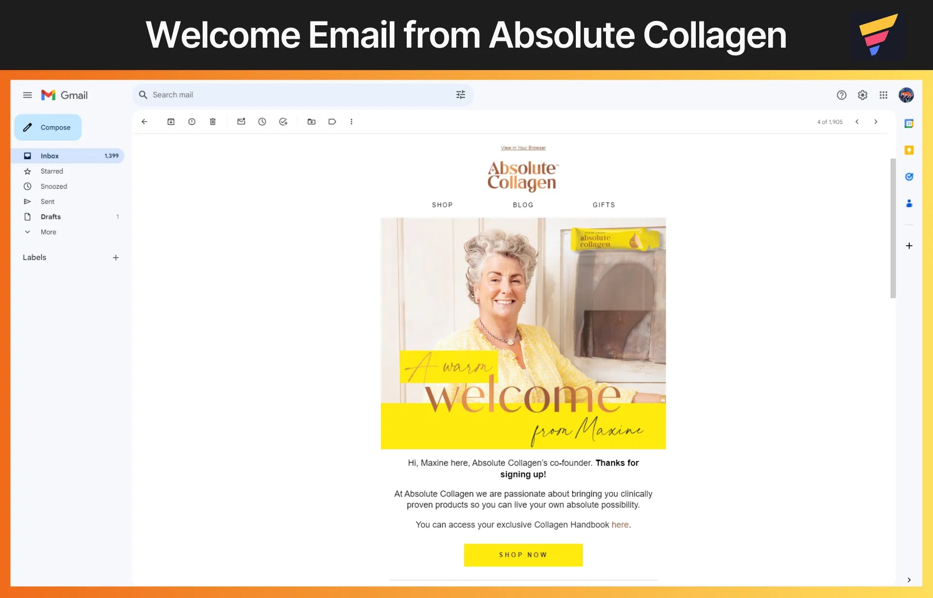 Welcome Email from Absolute Collagen