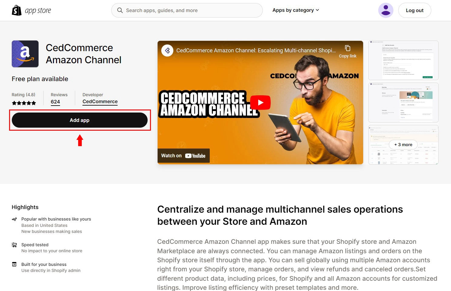CedCommerce Amazon Channel app on Shopify