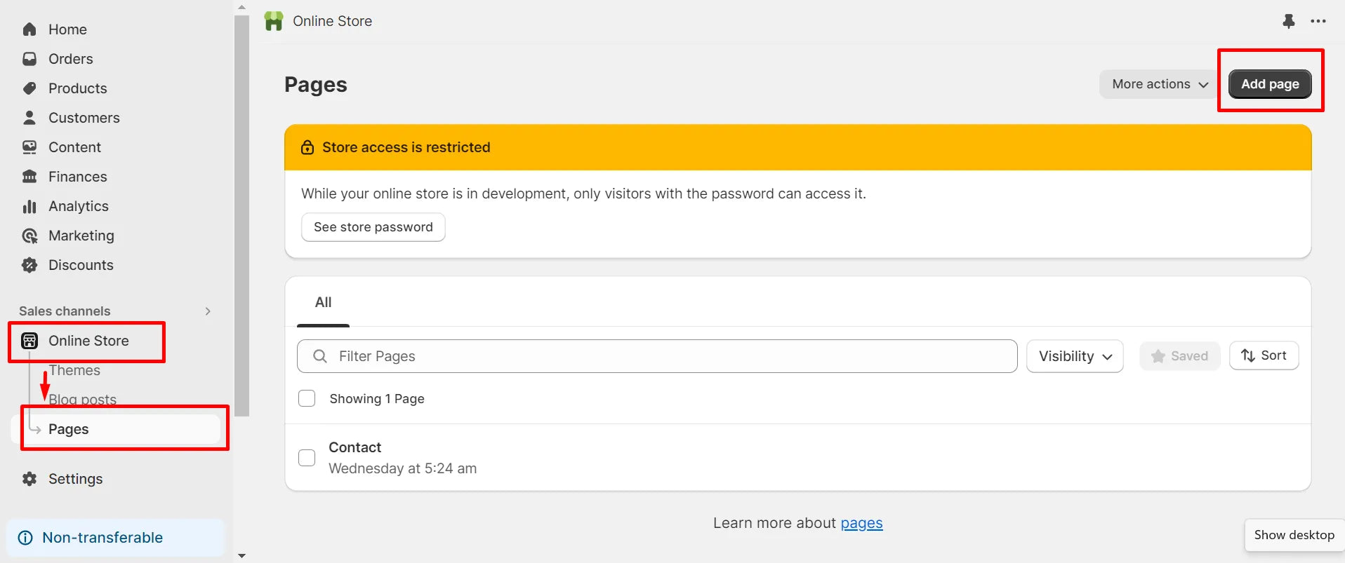 Screenshot of Shopify admin panel.