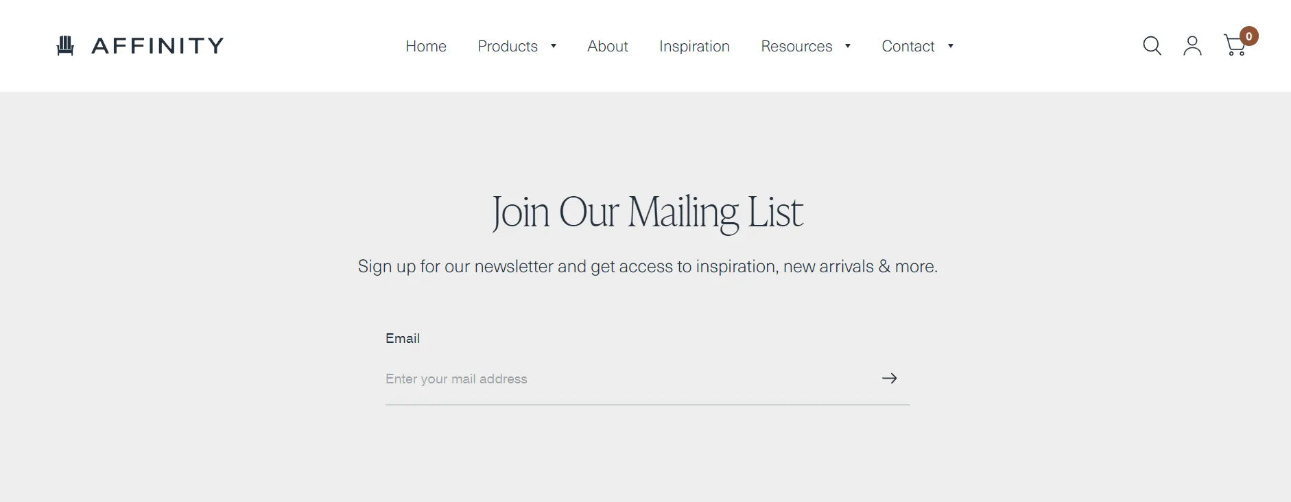 Affinity’s mailing list.