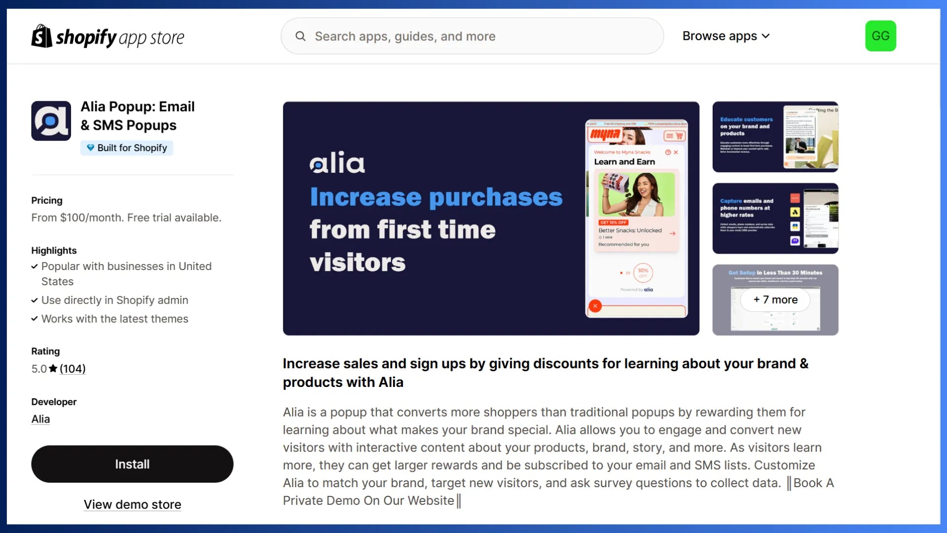Alia - an email and SMS popup app