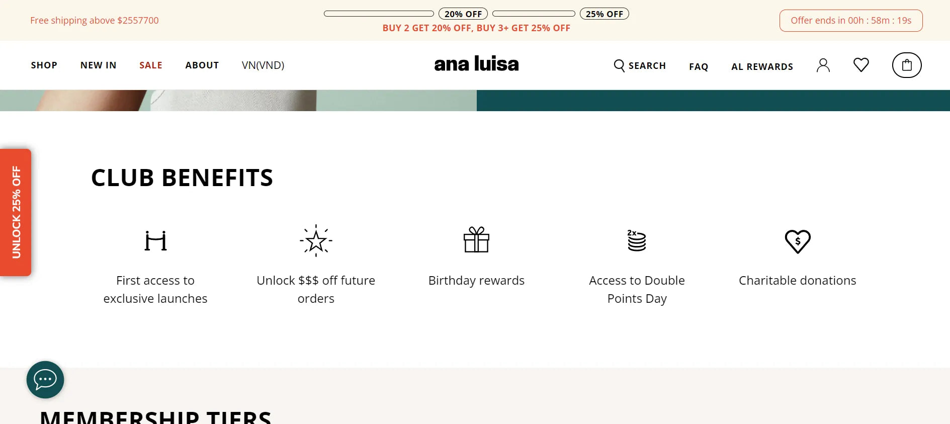 Ana Luisa’s membership page.