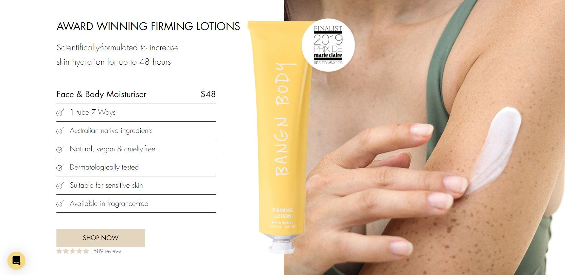 Bangn Body homepage design